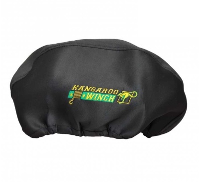 Capa protetora preta para guincho com logo kangaroo winch