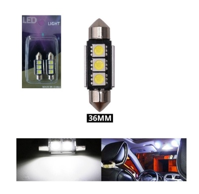 2x Lâmpada 36mm 3 Leds SMD CANBUS