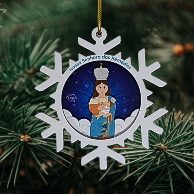ADORNO&#x20;EM&#x20;MADEIRA&#x20;FLOCO&#x20;DE&#x20;NEVE&#x20;-&#x20;NOSSA&#x20;SENHORA&#x20;DOS&#x20;REM&#x00C9;DIOS