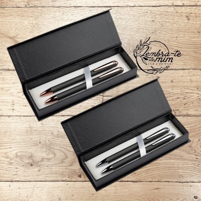 Conjunto esferográfica e lapiseira alumínio