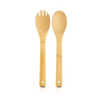 Conjunto Colheres em bambu com bolsa em algodão