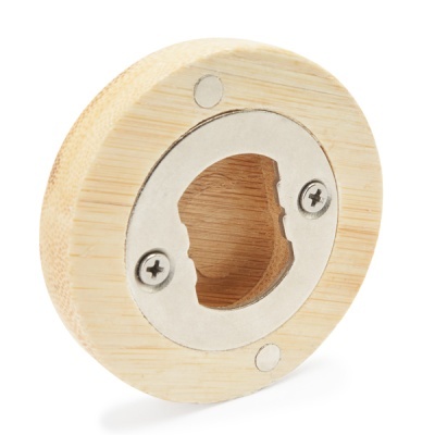 Abridor de garrafas redondo em bambu