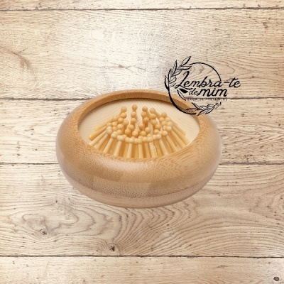 Escova de cabelo dobrável bambu