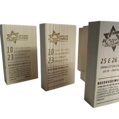 Troféus em Madeira, Madeira/Acrilico, Acrilico