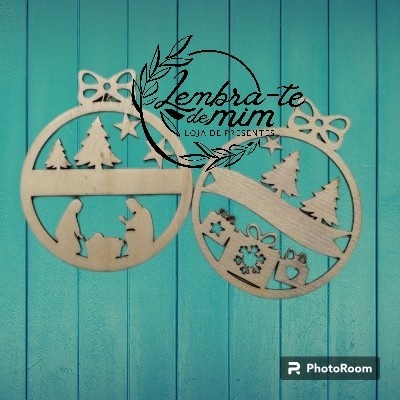 Bolas de Natal madeira