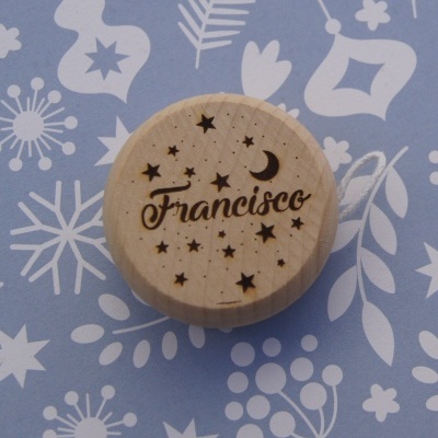 Yo Yo madeira gravado