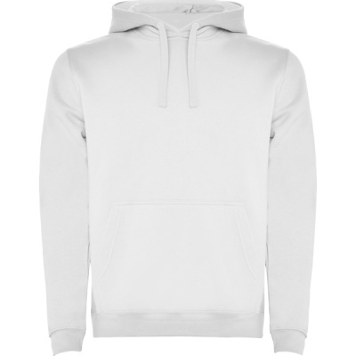 Sweatshirt branca com capuz e bolso canguru