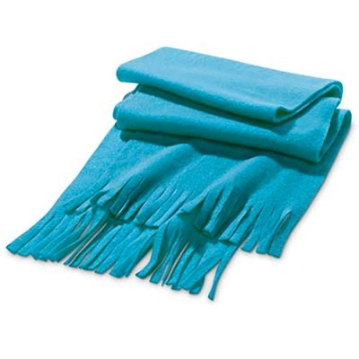 Cachecol azul turquesa com franjas