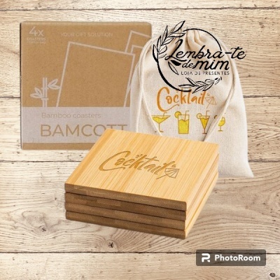 base de copos em bambu