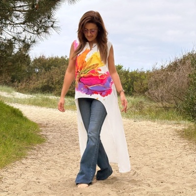 Túnica feminina assimétrica "Flower" Miss You