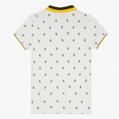 Polo branco com detalhes amarelos Catimini