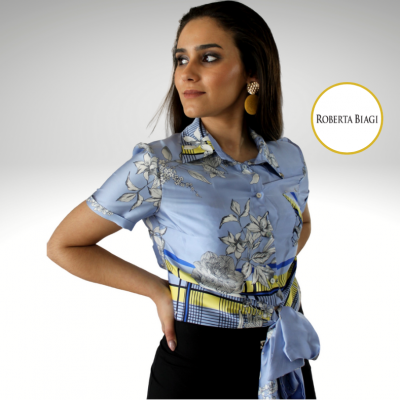 Blusa curta estampada Roberta Biagi