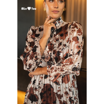 Vestido Midi Estampado Elegante Miss You - Feminino