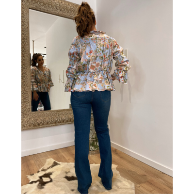 Calça de ganga feminina boca de sino Miss You