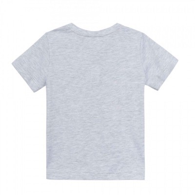 Camiseta cinza claro de manga curta vista de trás