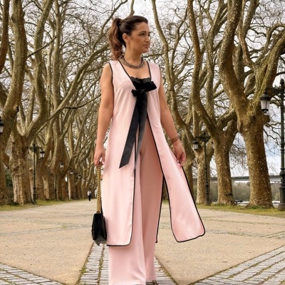 Calça pantalona feminina rosa Miss You