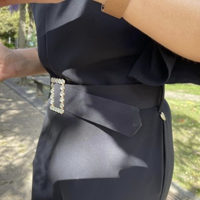 Miss You mulher macacão preto longo