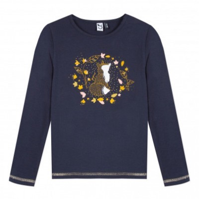 Camisola infantil feminina azul marinho 3Pommes®️