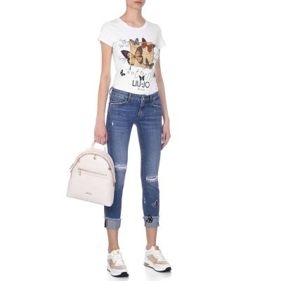 Liu jo mulher calça de ganga com detalhe de borboleta Liu jo mulher calça de ganga com detalhe de borboleta