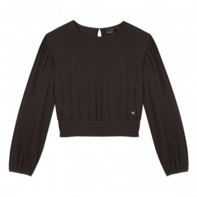 Blusa crop top preta Beckaro