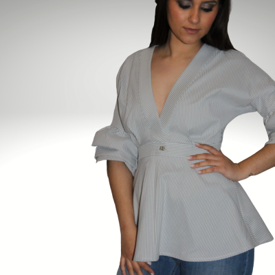 Blusa com folhos Roberta Biagi