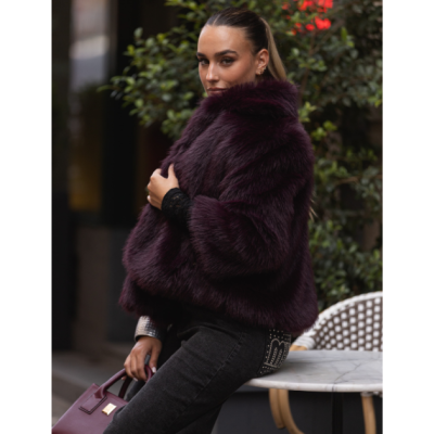 Casaco de Pelo Sintético Bordô Miss You