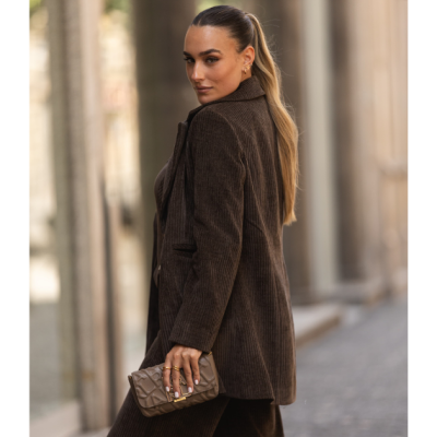 Blazer Feminino em Bombazine Castanho Miss You