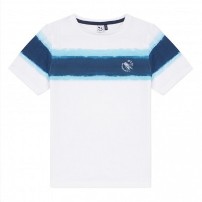 T-shirt azul e branca 3Pommes