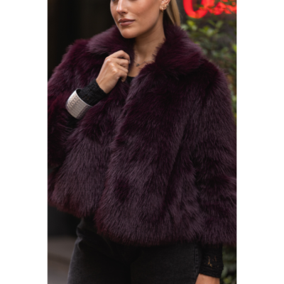 Casaco de Pelo Sintético Bordô Miss You