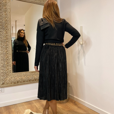 Saia midi plissada Miss You