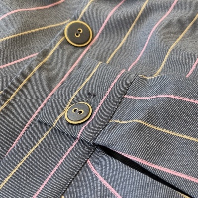 Blazer curto feminino listrado Miss You