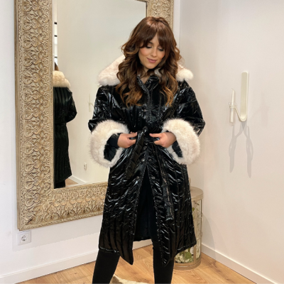 Kispo comprido feminino preto com pelo Miss You