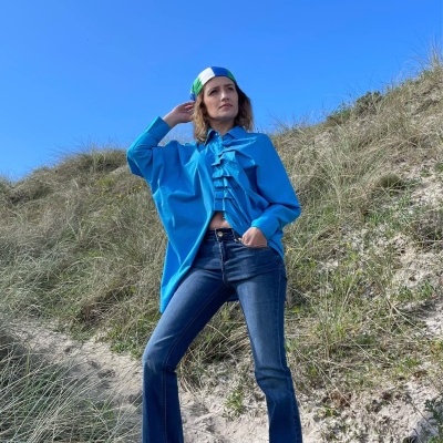 Liu Jo mulher calça de ganga boca-de-sino