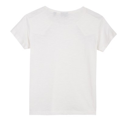 T-shirt branca de manga curta vista de costas