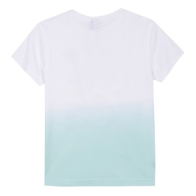 T-shirt branca com gradiente verde água na parte inferior