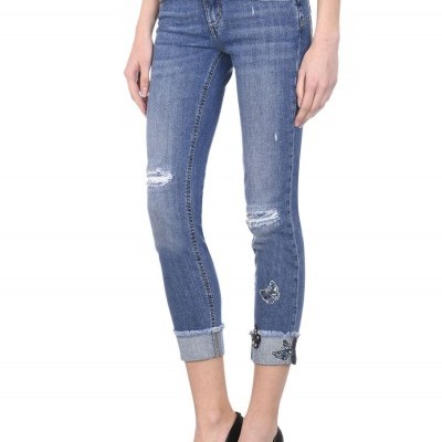 Liu jo mulher calça de ganga com detalhe de borboleta Liu jo mulher calça de ganga com detalhe de borboleta