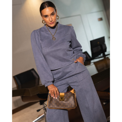 Conjunto Camisola e Calça azul Miss You