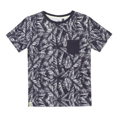 T-shirt azul com bolso no peito 3Pommes