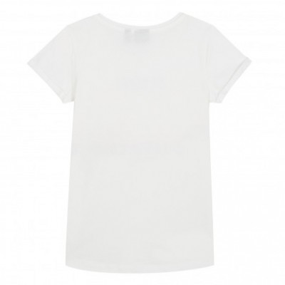 T-shirt branca de manga curta vista de costas