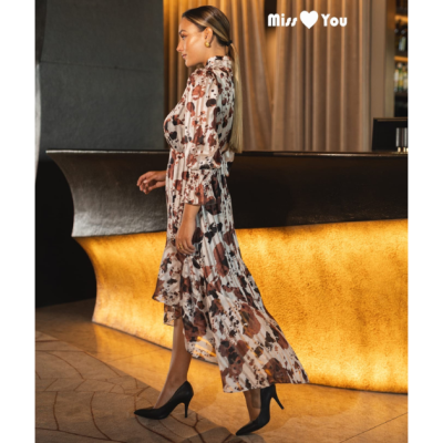 Vestido Midi Estampado Elegante Miss You - Feminino