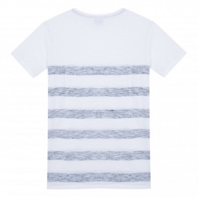 T-shirt branca com riscas azuis Beckaro