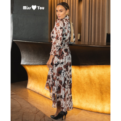 Vestido Midi Estampado Elegante Miss You - Feminino