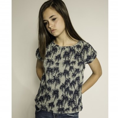 T-shirt verde com estampa de palmeiras Beckaro