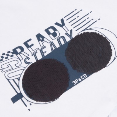 Camisola de algodão semáforos de lantejoulas 3Pommes