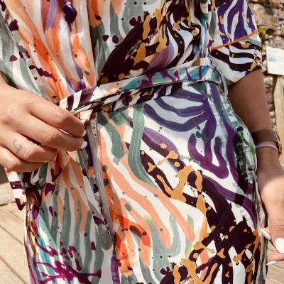 Miss You mulher macacão colorido