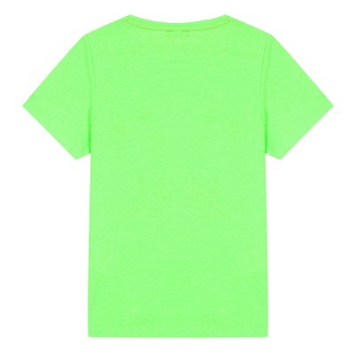 T-shirt verde fluorescente de manga curta vista de costas