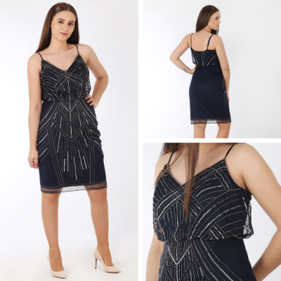 Vestido cerimonia azul curto Lipsy London