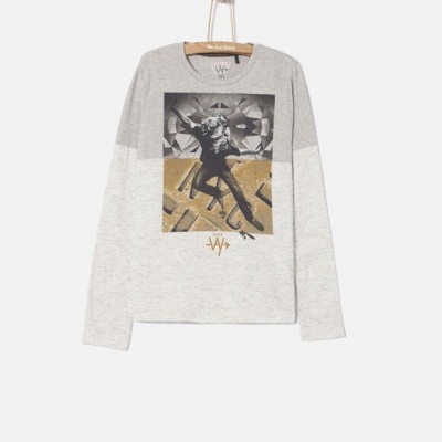 Camisola cinza manga comprida Ikks