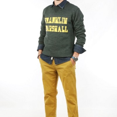 Calça chino amarelo torrado Franklin & Marshall