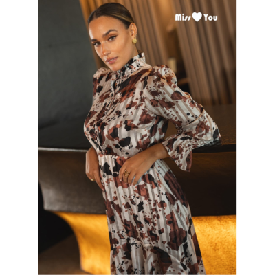 Vestido Midi Estampado Elegante Miss You - Feminino